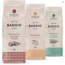 Café Moído Baggio-3 Pacotes 750g-Chocolate Trufado-Caramelo-Chocolate com Menta-Aromatizado Café Moído Baggio-3 Pacotes 750g-Chocolate Trufado-Caramelo-Chocolate com Menta-Aromatizado