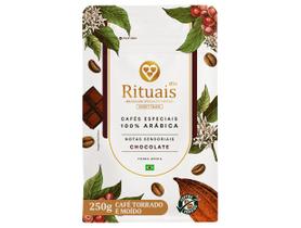Café Moído Especial 3 Corações Rituais 85+ Chocolate 100% Arábica Pacote 250g Café Moído Especial 3 Corações Rituais 85+ Chocolate 100% Arábica Pacote 250g