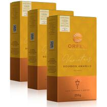 Café Moído Premium Orfeu Bourbon Amarelo Kit 3 Pacotes de 250g