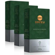 Café Moído Premium Orfeu Descafeinado Kit 3 Pacotes De 250G