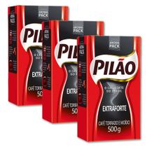 Café Pilão Torrado e Moído Extra Forte 3 Pacotes de 500g