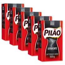 Café Pilão Torrado e Moído Extra Forte 5 Pacotes de 500g