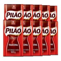 Café Pilão Torrado e Moído Tradicional 10 Pacotes de 500g