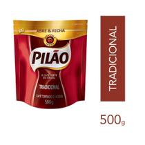 Café Pilão Torrado e Moído Tradicional Abre e Fecha 500g Café Pilão Torrado e Moído Tradicional Abre e Fecha 500g