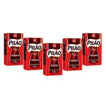 Café Pilão Torrado e Moído Tradicional Vácuo 500 gr Kit 5 Café Pilão Torrado e Moído Tradicional Vácuo 500 gr Kit 5