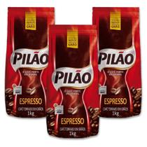 Café Pilão Torrado Em Grãos Espresso Kit 3 Pacotes 1Kg