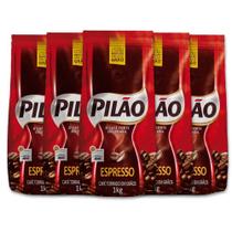 Café Pilão Torrado em Grãos Espresso Kit 5 Pacotes 1kg