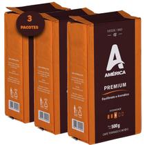 Café Premium Torrado E Moído A Vácuo America 500G (3 Pct)