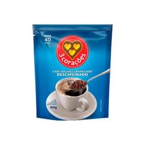 Café Solúvel 3 Corações Descafeinado sachê 40g
