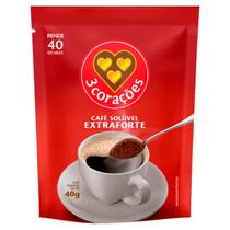 Café solúvel 3 coracoes em pó extraforte refil 40g Café solúvel 3 coracoes em pó extraforte refil 40g