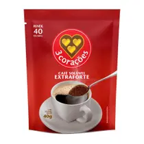 Café Solúvel Granulado 3 Corações Extra Forte Refil 40g
