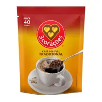 Café Solúvel Granulado 3 Corações Tradicional Refil 40g