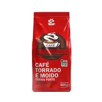 Cafe torrado e moido extra forte em pó 500g sabor de garça