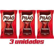Café Torrado E Moído Tradicional Pilão Pacote 500g - KIT 03