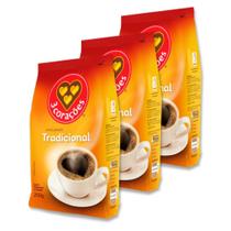 Café Três Corações Tradicional Moído Kit 3 Pacotes 250g