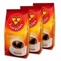 Café Três Corações Tradicional Moído Kit 3 Pacotes 500g