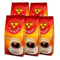 Café Três Corações Tradicional Moído Kit 5 Pacotes 500G - Tres Coracoes