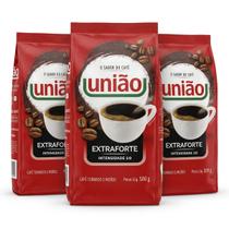 Café União Extraforte Kit 3 Pacotes De 500g Torrado Moído Intensidade 10 Torra Escura Café União Extraforte Kit 3 Pacotes De 500g Torrado Moído Intensidade 10 Torra Escura