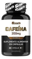 Cafeína 100% Pura 200mg Concentrada 60 Cápsulas Growth Supplements