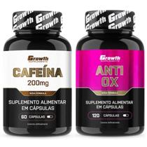 Cafeina 200mg 60 Caps + Anti-Ox Antioxidante 120 Caps Growth