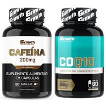 Cafeina 200mg 60 Caps + Coenzima Q10 60 Caps Growth