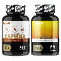Cafeina 210mg 60 Caps + Vitamina D 75 Caps Growth
