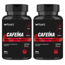 Cafeina em capsula de cafeína 200mg pura performance 60 caps muwiz kit 2