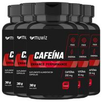 Cafeina em capsula de cafeína 200mg pura performance 60 caps muwiz kit 5