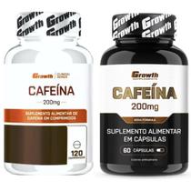 Cafeina Pura 200mg 120 Caps + Cafeina 200mg 60 Caps Growth