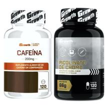 Cafeina Pura 200mg 120 Caps + Cromo Picolinato 120 Cap Growth