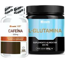 Cafeina Pura 200mg 120 Caps + Glutamina Pura 250g Growth