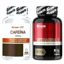 Cafeina Pura 200mg 120 Caps + Vitamina E 75 Caps Growth