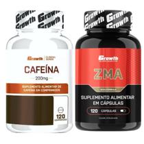 Cafeina Pura 200mg 120 Caps + Zma 120 Caps Growth Supplements