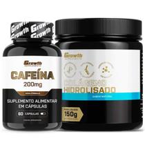 Cafeina Pura 200mg 60 Caps + Colágeno 150g Growth Supplements