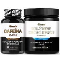 Cafeina Pura 200mg 60 Caps + Colágeno 150g Growth Supplements Cafeina Pura 200mg 60 Caps + Colágeno 150g Growth Supplements