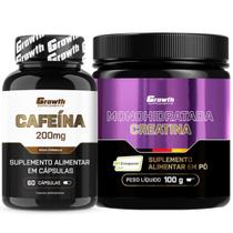Cafeina Pura 200mg 60 Caps + Creatina 100g Creapure Growth Cafeina Pura 200mg 60 Caps + Creatina 100g Creapure Growth