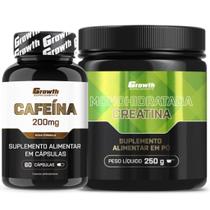 Cafeina Pura 200mg 60 Caps + Creatina Pura 250g Growth Cafeina Pura 200mg 60 Caps + Creatina Pura 250g Growth