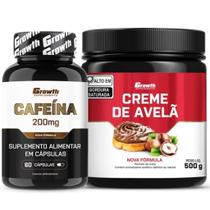 Cafeina Pura 200mg 60 Caps + Creme Avelã Fit 500g Growth Cafeina Pura 200mg 60 Caps + Creme Avelã Fit 500g Growth