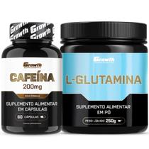 Cafeina Pura 200mg 60 Caps + Glutamina Pura 250g Growth Cafeina Pura 200mg 60 Caps + Glutamina Pura 250g Growth