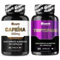 Cafeina Pura 200mg 60 Caps + Triptofano 120 Caps Growth Cafeina Pura 200mg 60 Caps + Triptofano 120 Caps Growth