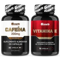 Cafeina Pura 200mg 60 Caps + Vitamina E 75 Caps Growth Cafeina Pura 200mg 60 Caps + Vitamina E 75 Caps Growth