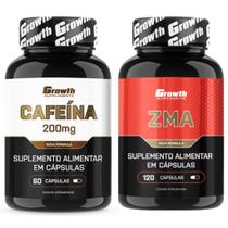 Cafeina Pura 200mg 60 Caps + Zma 120 Caps Growth Supplements