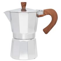 Cafeteira Alumínio com Cabo em Bambu 300 ML 6 Cafés - Mimo Style