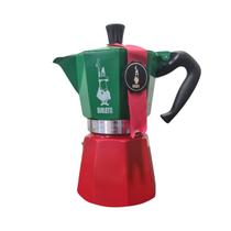 Cafeteira Bialetti Itália Moka Express Importada Italiana 06 Xícaras de café Verde e Vermelha Alumínio Fogão