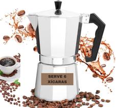 Cafeteira de Fogão Italiana Expresso Aluminio Até 6 Xícaras Café - Wincy