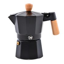 Cafeteira de Fogão Moka Italiana De Alumínio Até 03 Xícaras Black