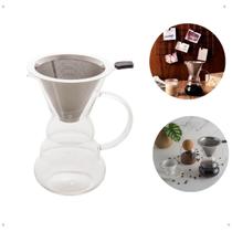 Cafeteira de vidro borossilicato com filtro em inox 500ml - LYOR