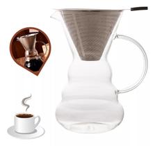 Cafeteira De Vidro Jarra De Café E Filtro Coador Inox 500ml