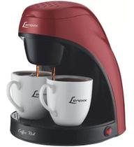 Cafeteira eletrica 450w c/2 xicaras porcelana lenoxx - red 127v