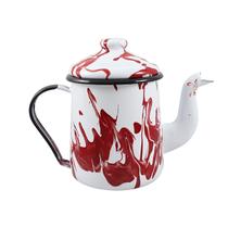 Cafeteira Esmaltada Marmorizada Luxo 1,1 L C/ Tampa Vermelha